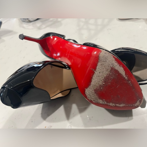 Christian Louboutin Women's Strap Slingback Sandals Peep Toe Platform Red - Picture 8 of 9